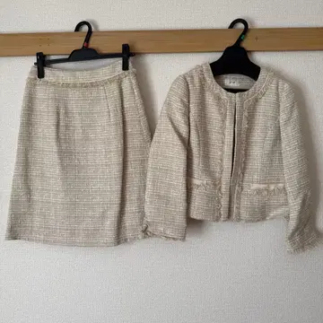 ef-de 베이지 트위드 스커트 수트 입원식 입학식