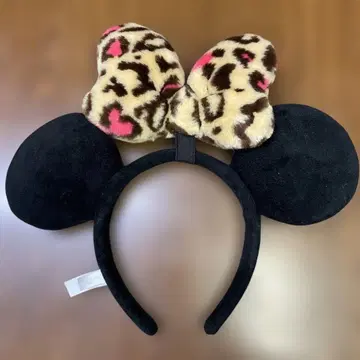 미키마우스 레오파드 무늬 머리띠 핑크