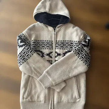 AZUL BY MOUSSY 남성용 노르딕 무늬 후드 부착 자켓