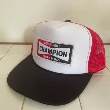 CHAMPION PLUGS 메쉬 캡 챔피온 플러그 블랙 x 빨간색