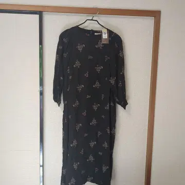 대폭 할인! 꽃무늬 실크 터치 긴팔 오가닉 코튼 셔츠 원피스