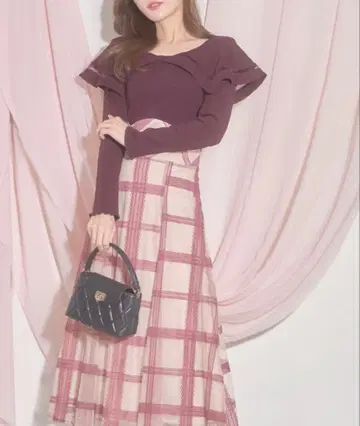 [ 토코 클로젯 ] 빅 칼라 백 레이스업 긴팔 도킹 원피스