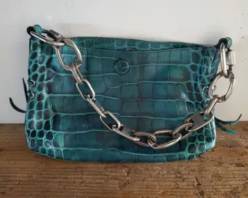 FRANCESCO BIASIA 터콰이즈 가죽 숄더백