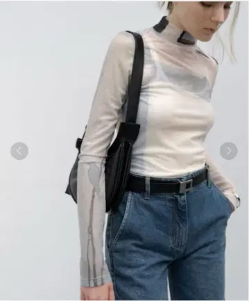 EKCOOKIES 디자인 하이넥 시어 탑