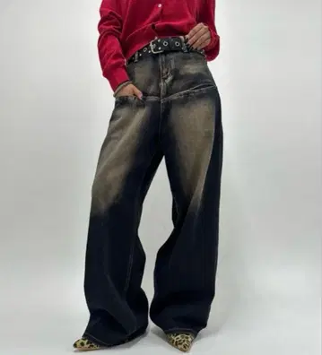 후즈 후 갤러리 슬래시 포켓 블라스트 와이드 데님