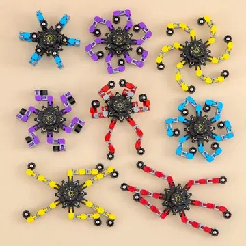 4피스, 형광 타입 변형 가능한 손가락 끝 자이로 손가락 끝 완구 세트