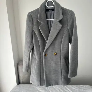 salire 그레이 더블 브레스트 자켓