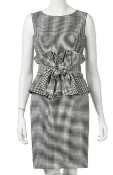 프레이 아이디 더블 페플럼 리본 원피스