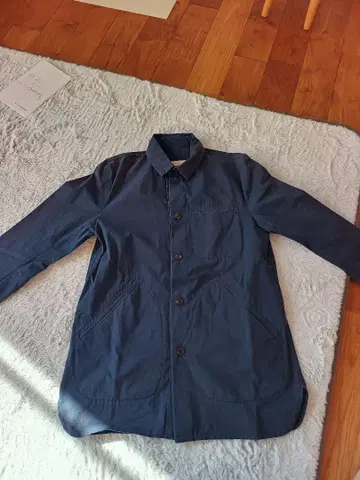 nisica 코튼 하프 코트 네이비