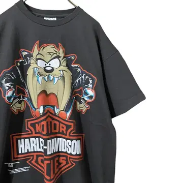 할리데이비슨 루니 툰즈 T셔츠 L 프린트 블랙