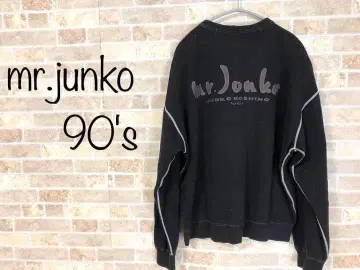 레어 mr.junko 백 프린트 올 패턴 맨투맨 모크넥 90's
