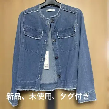 CANOA 데님 블루 노카라 자켓