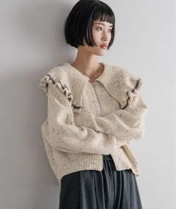 로리즈팜 프릴 지퍼 가디건