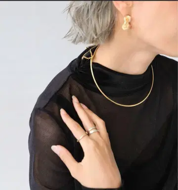 미사용 새상품 antiqua 놋쇠 니켈 프리 초커 목걸이 골드