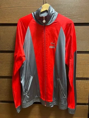 [ PUMA ] vintage 트랙 자켓 레드/실버