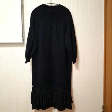 블랙 롱 니트 원피스