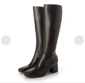 EVOL 스퀘어 6.5cm 힐 롱 부츠 IV5200 브라운 23.5