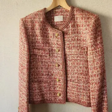 핑크 계열 트위드 자켓 스커트 세트