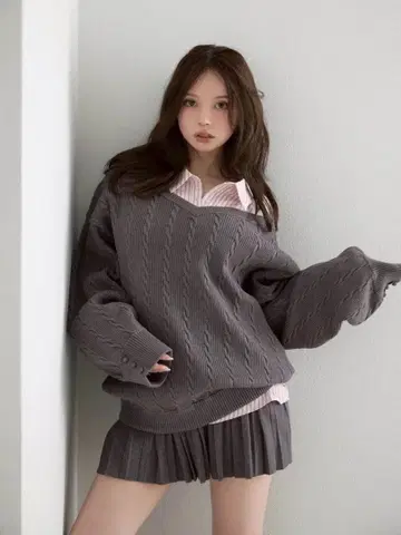 Agatha 블라우스 세트 업 그레이 앤드메리