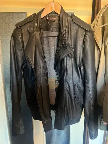 KRANE 블랙 가죽 라이더 자켓 36 M 사이즈