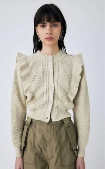 moussy FRILL CABLE 가디건