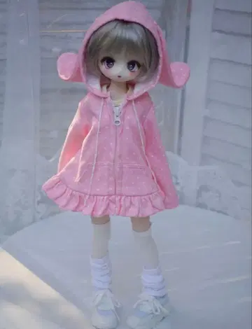 MDD 1/4용 딜러제 토끼 후드티 핑크색