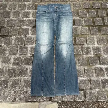 입체 재단 질보 Y2K 플레어 데님 청바지 00s