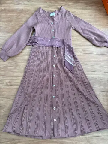 JILLSTUART 니트 롱 원피스 핑크