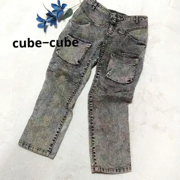cube-cube 컬러풀 스트레이트 데님 L 센소유니코