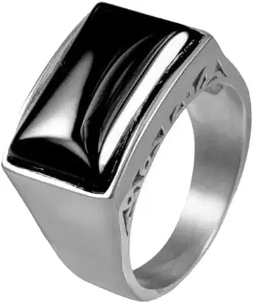 블랙 지르코니아 남성용 스테인리스 반지