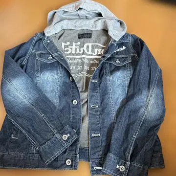 Von Dutch 후드 부착 데님 셔츠 자켓