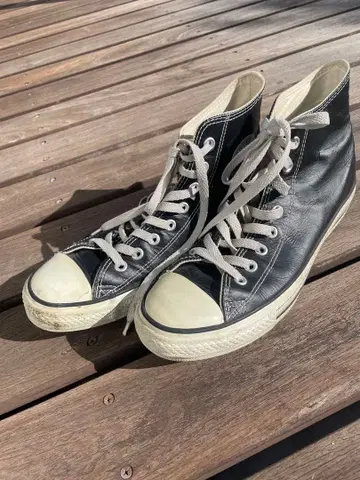 컨버스 블랙 하이컷 스니커즈 가죽 28cm