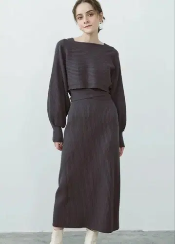 러그나무 문 볼레로 가디건 니트 원피스