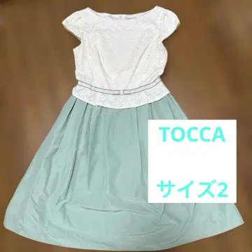 TOCCA 사이즈 2 민트 그린 x 화이트 원피스