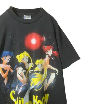 세일러문 애니메이션 T셔츠 프린트 블랙 L