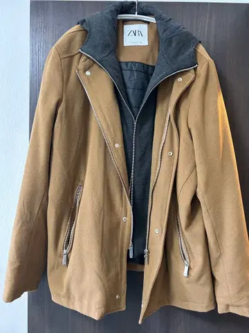 ZARA 후드 부착 남성용 코트