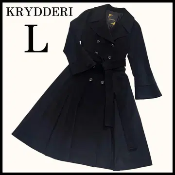 KRYDDERI 캐시미어 혼방 롱 코트 더블 체스터 11호 L 블랙