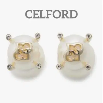 CELFORD 로고 싱글 볼 펄 귀걸이