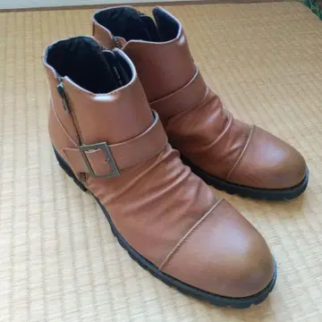 엔지니어 부츠 양쪽 사이드 지퍼 브라운 25.5cm