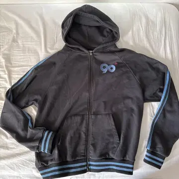 9090 그레이 더블 지퍼 후드티 L 사이즈