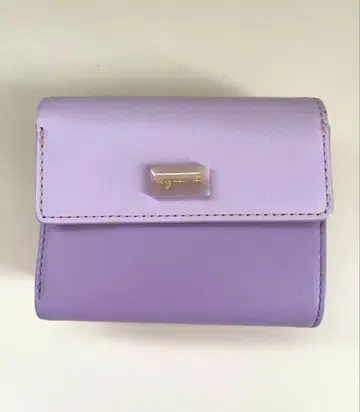 아네스베 라벤더 가죽 3단 폴더형 지갑 agnes.b