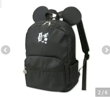 시마무라 치하루 미키마우스 귀 달린 백팩 블랙