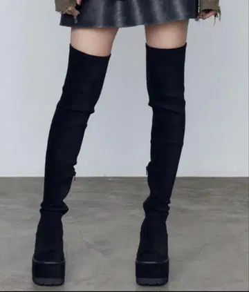 EMODA 스퀘어 핏 롱 부츠 S 사이즈 에모다 부츠