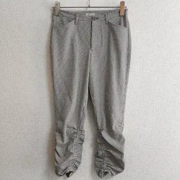 s0670 [ 비쓰리 ] 체크 스트레치 사브리나 팬츠 밑단 개더