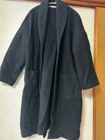 doux bleu 블랙 롱 코트