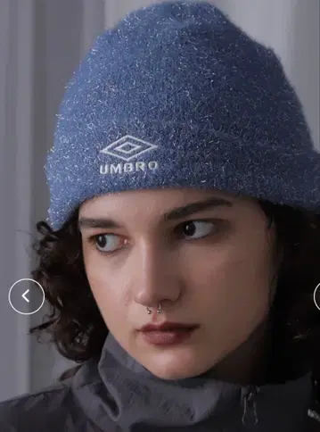 1회 착용만 UMBRO x ROSE BUD 라메 니트 모자 블루