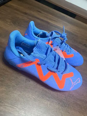 20.5cm Puma 축구화 스파이크 파랑/오렌지 키즈