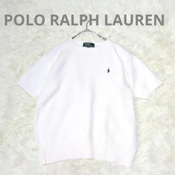 폴로 랄프로렌 코튼 니트 크루넥 반팔 화이트 160