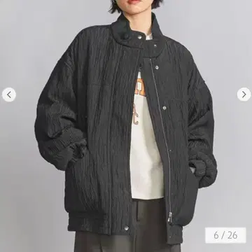 BEAUTY&YOUTH 자카드 스탠드 블루종