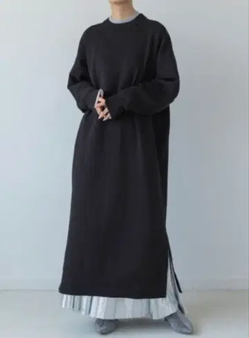 yuw 바이 컬러 니트 원피스